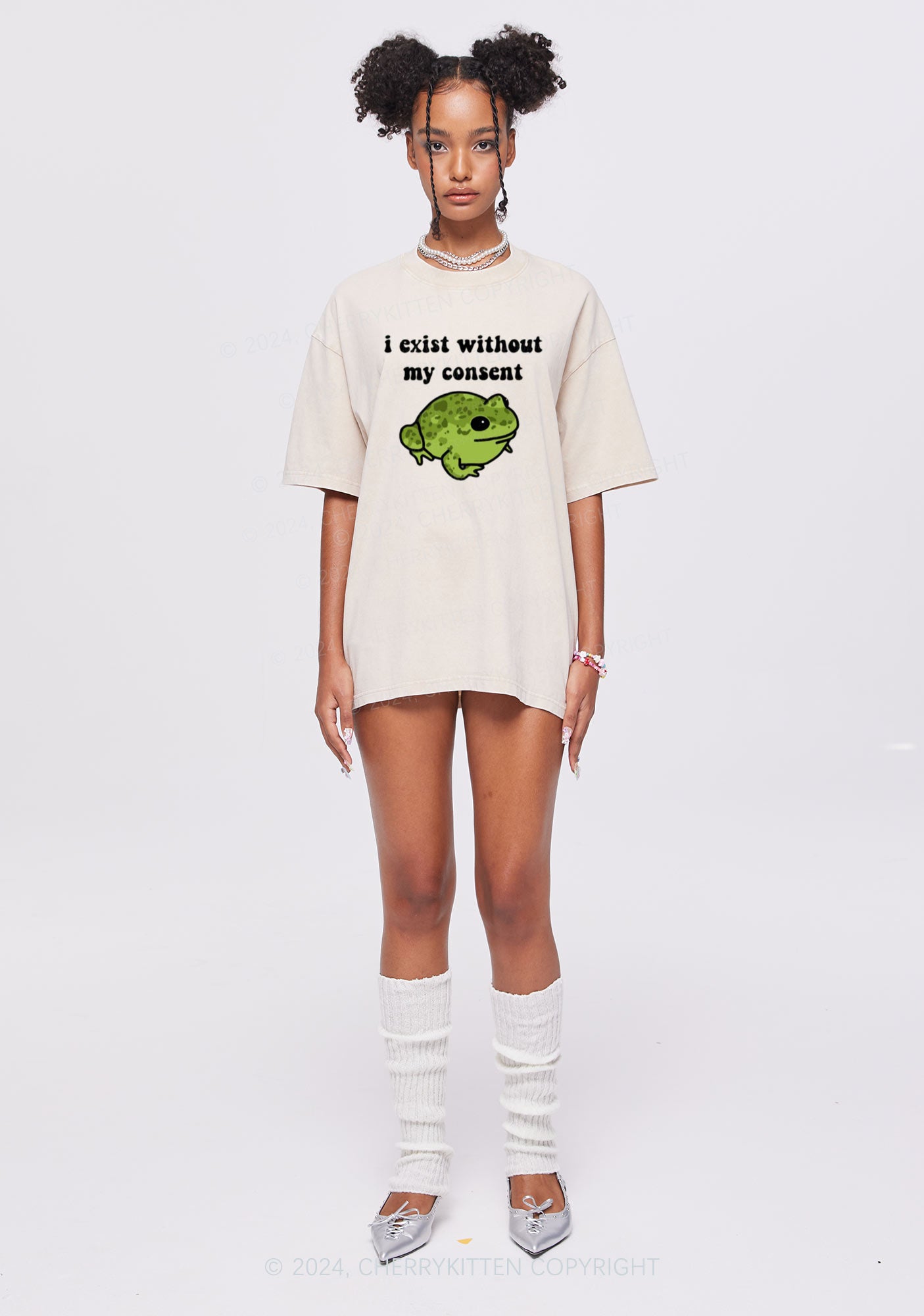 Exist Without My Consent Y2K Washed Tee Cherrykitten