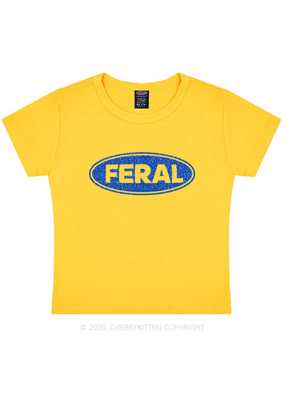Glitter Feral Y2K Baby Tee Cherrykitten