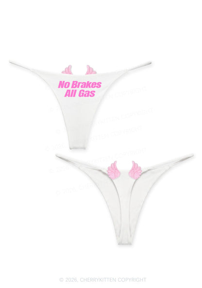 No Brakes All Gas Y2K Goth Angel Wings Bikini String Thong Cherrykitten