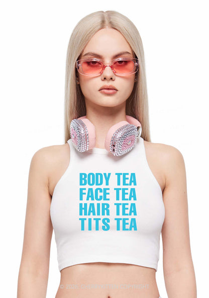Body Face Hair Txts Tea Y2K Crop Tank Top Cherrykitten