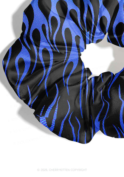 Royal Blue Flame Y2K Hair Scrunchie Cherrykitten