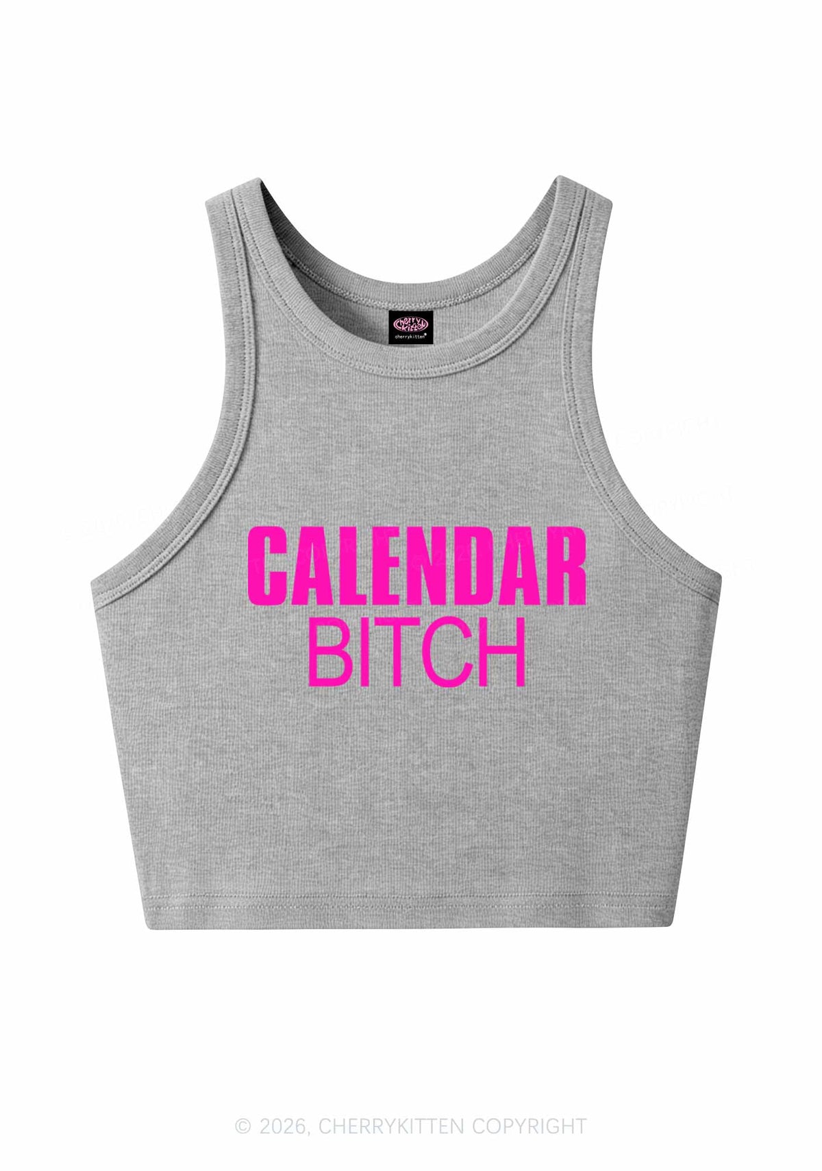 Calendar Bxxch Y2K Crop Tank Top Cherrykitten