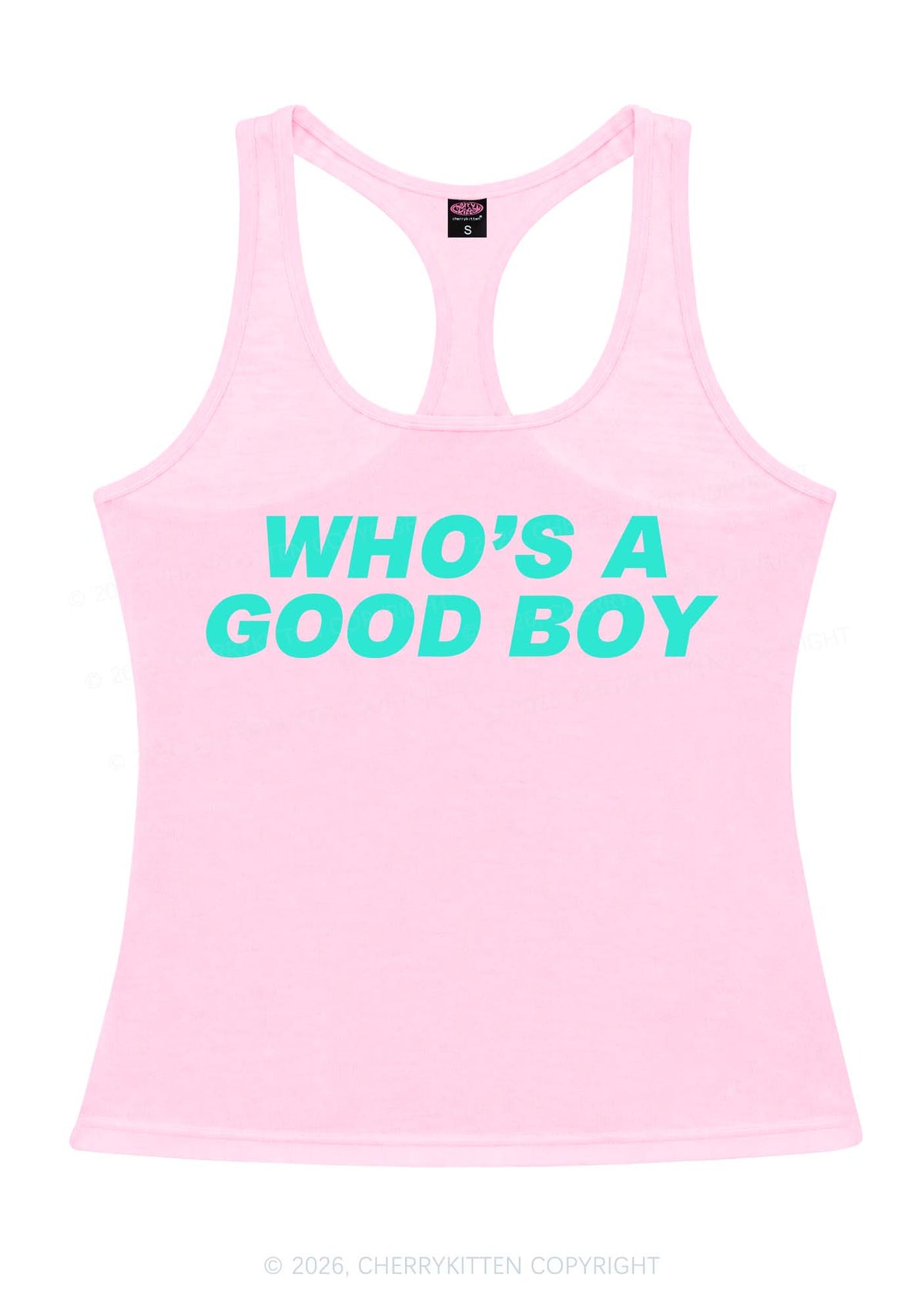 Whos A Good Boy Y2K Women Racerback Tank Top Cherrykitten
