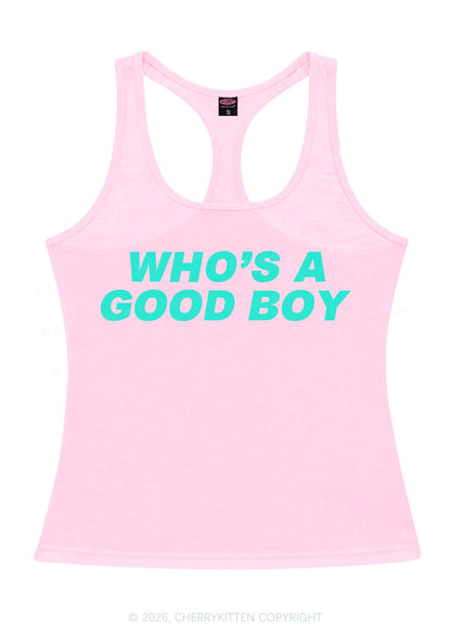 Whos A Good Boy Y2K Women Racerback Tank Top Cherrykitten