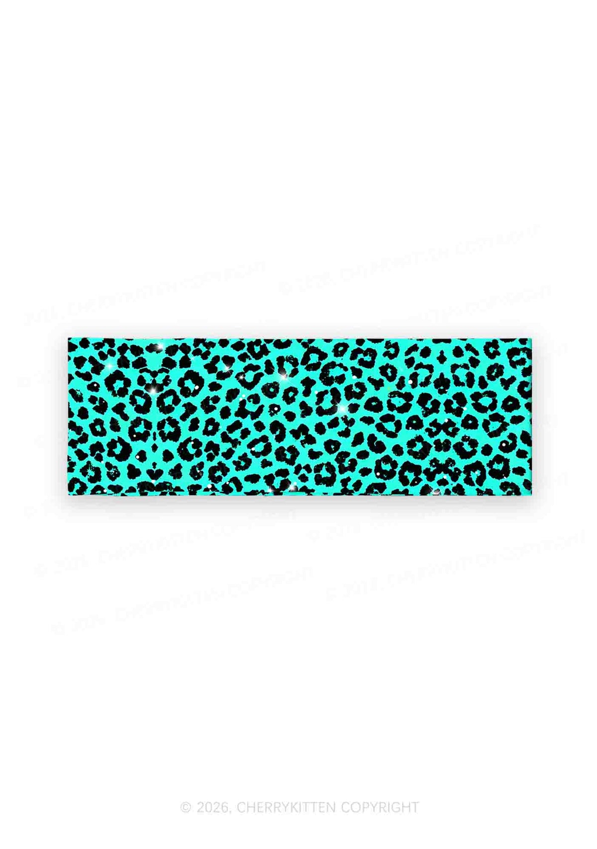 Turquoise Green Leopard Y2K Print Headband Cherrykitten