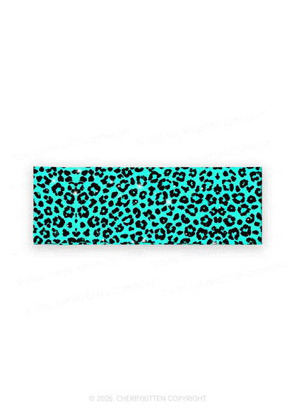 Turquoise Green Leopard Y2K Print Headband Cherrykitten