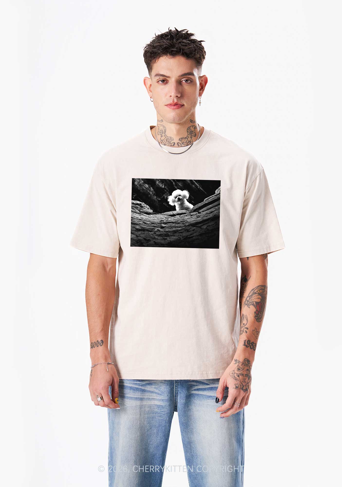 Halloween Bichon Frise Dog Y2K Shirts Washed Tee Cherrykitten