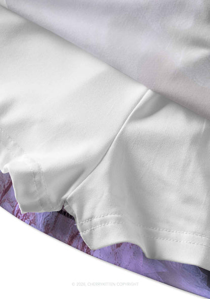 Halloween Bloody Praying Angel Y2K Print Mini Skirt Cherrykitten