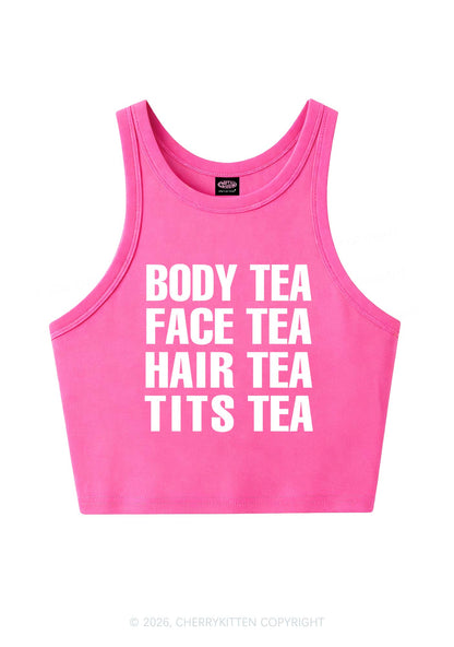 Body Face Hair Txts Tea Y2K Crop Tank Top Cherrykitten
