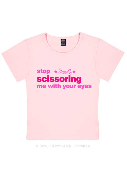 Stop Scissoring Me Pride Y2K Baby Tee Cherrykitten