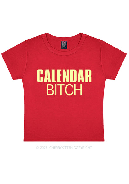 Calendar Bxxch Y2K Baby Tee Cherrykitten