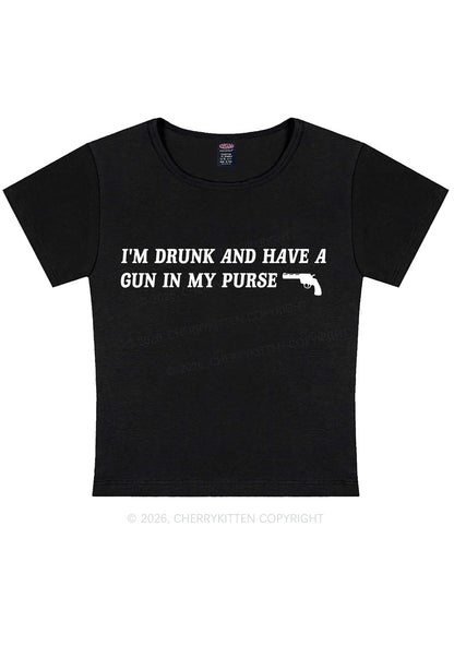 Im Drunk Y2K Baby Tee Cherrykitten