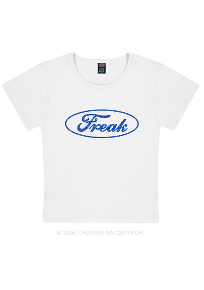 Glitter Oval Freak Y2K Baby Tee Cherrykitten