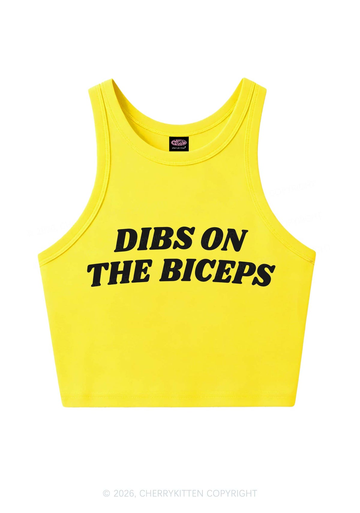 Dibs On The Biceps Y2K Crop Tank Top Cherrykitten