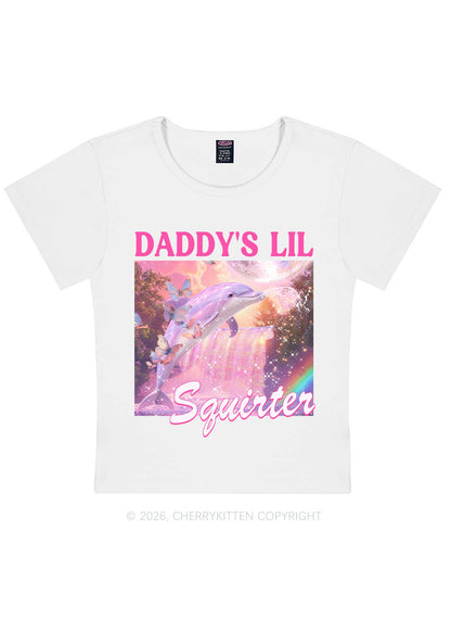 Daddys Lil Squirter Dolphin Y2K Baby Tee Cherrykitten