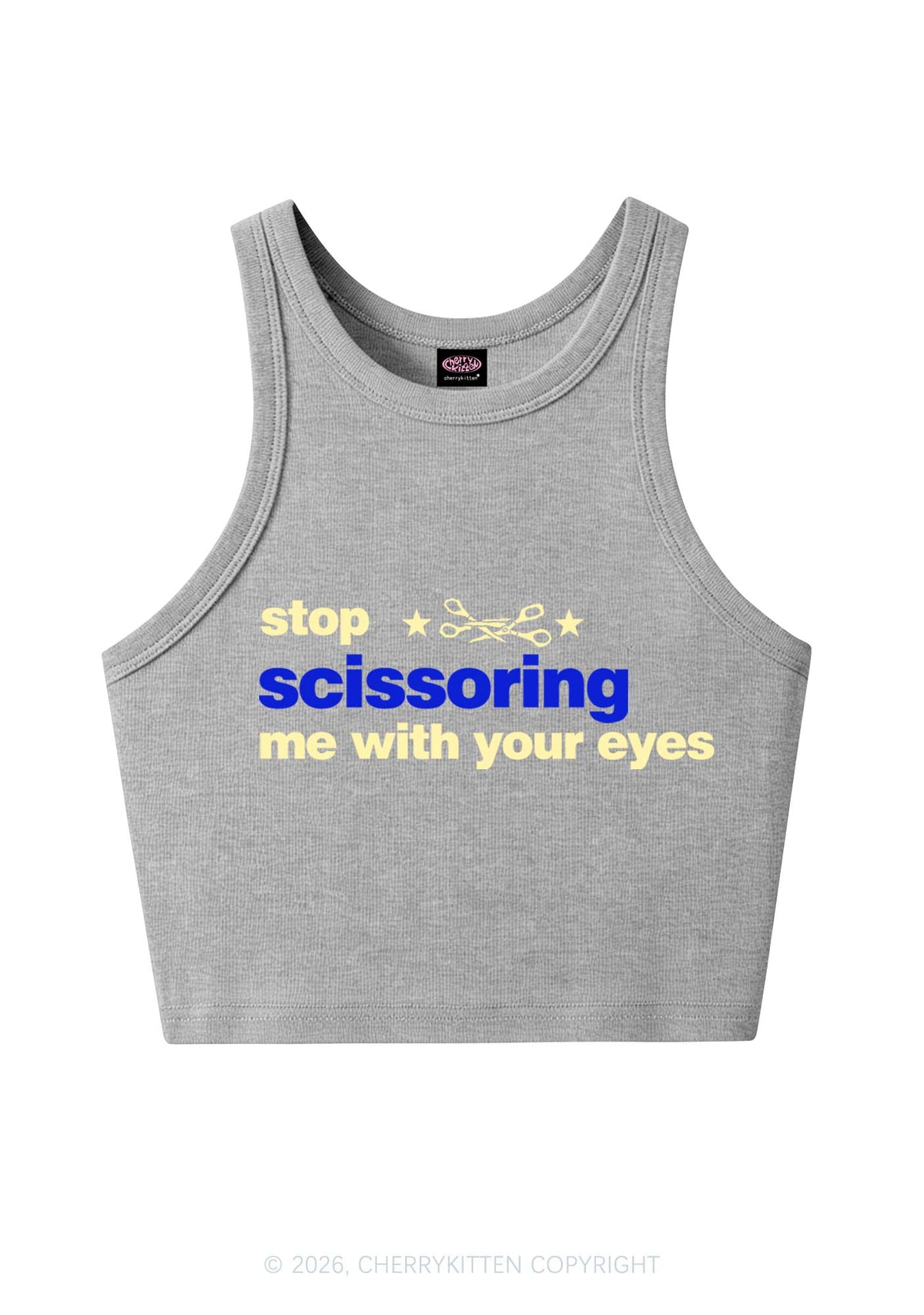 Stop Scissoring Me Pride Y2K Crop Tank Top Cherrykitten