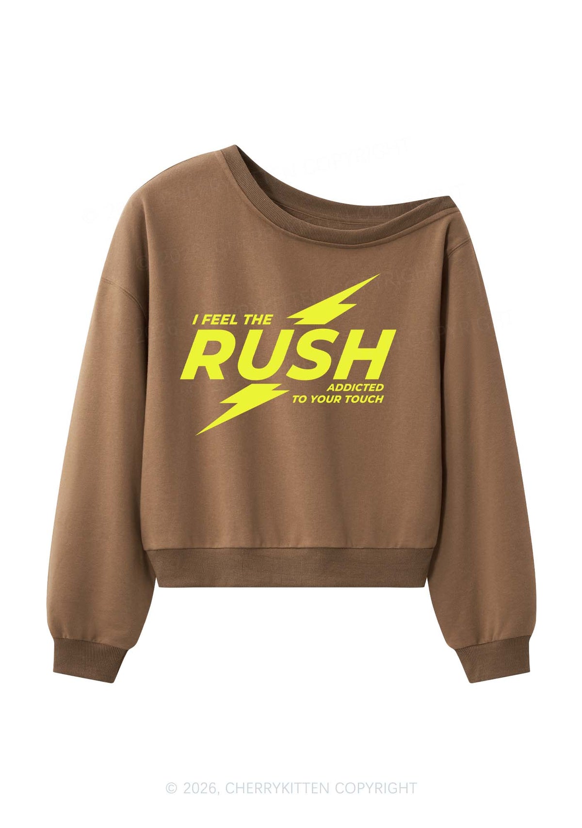 I Feel The Rush Y2K Off Shoulder Sweatshirts Cherrykitten