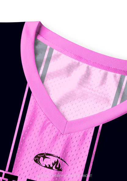 Pink Flame Star Femmes Top Me Pride Y2K Sport Jersey Tank Cherrykitten
