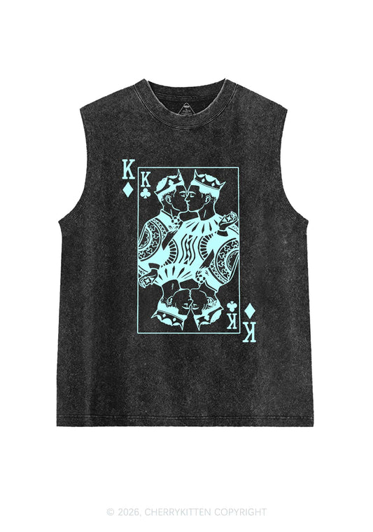 Gay King Pride Y2K Washed Muscle Tank Cherrykitten