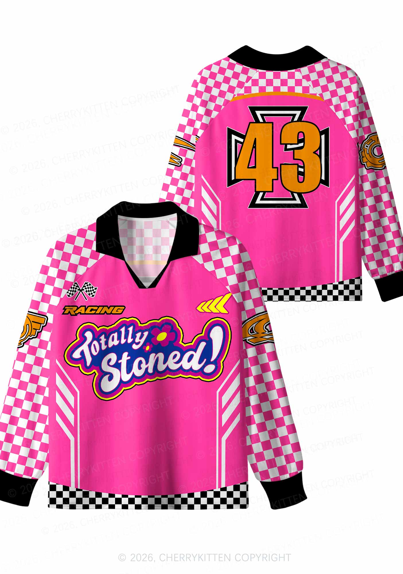 Custom Totally Stoned Y2K Long Sleeve Sport Jersey Shirts Cherrykitten