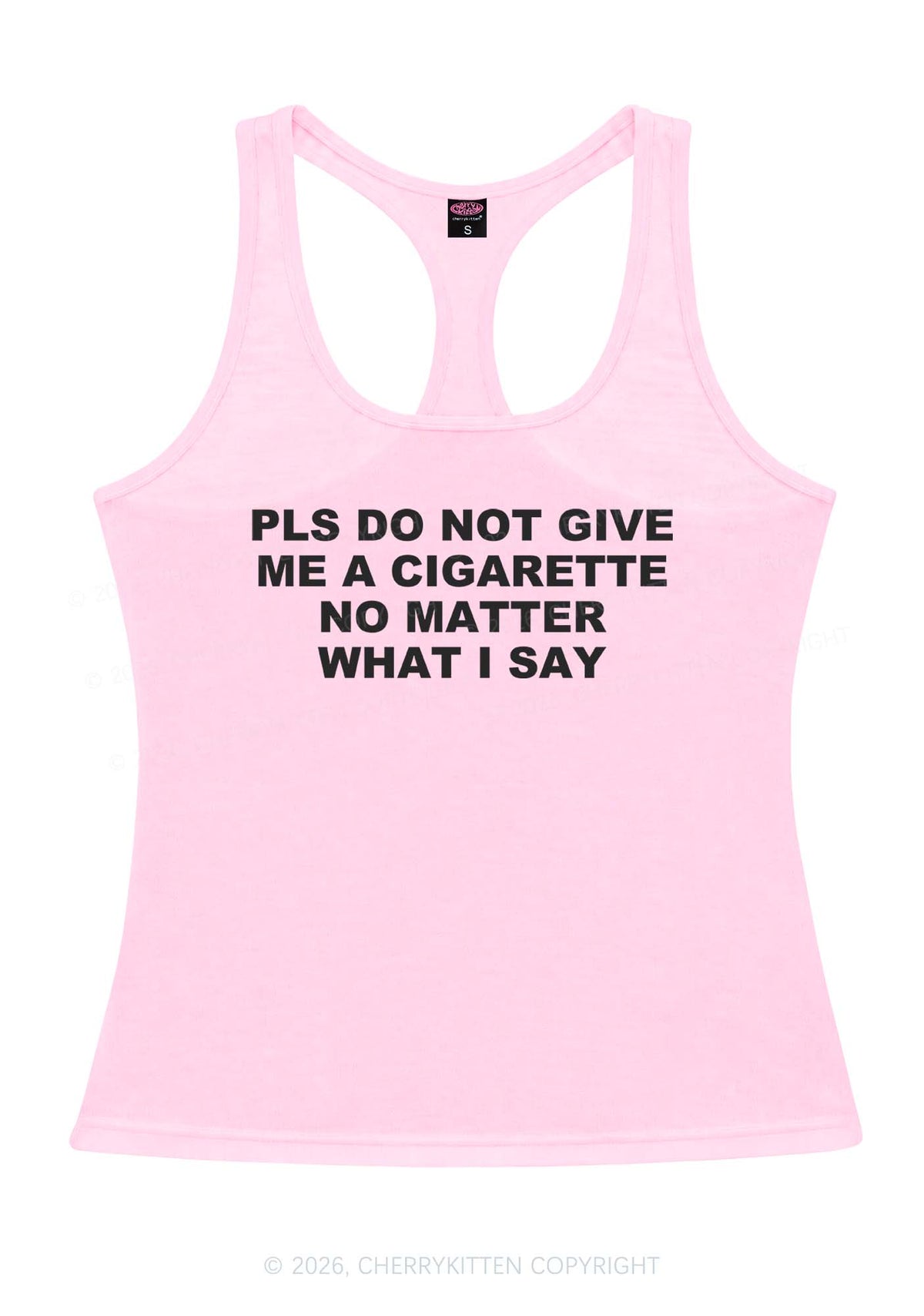 Dont Give Me Cigarette Y2K Women Racerback Tank Top Cherrykitten