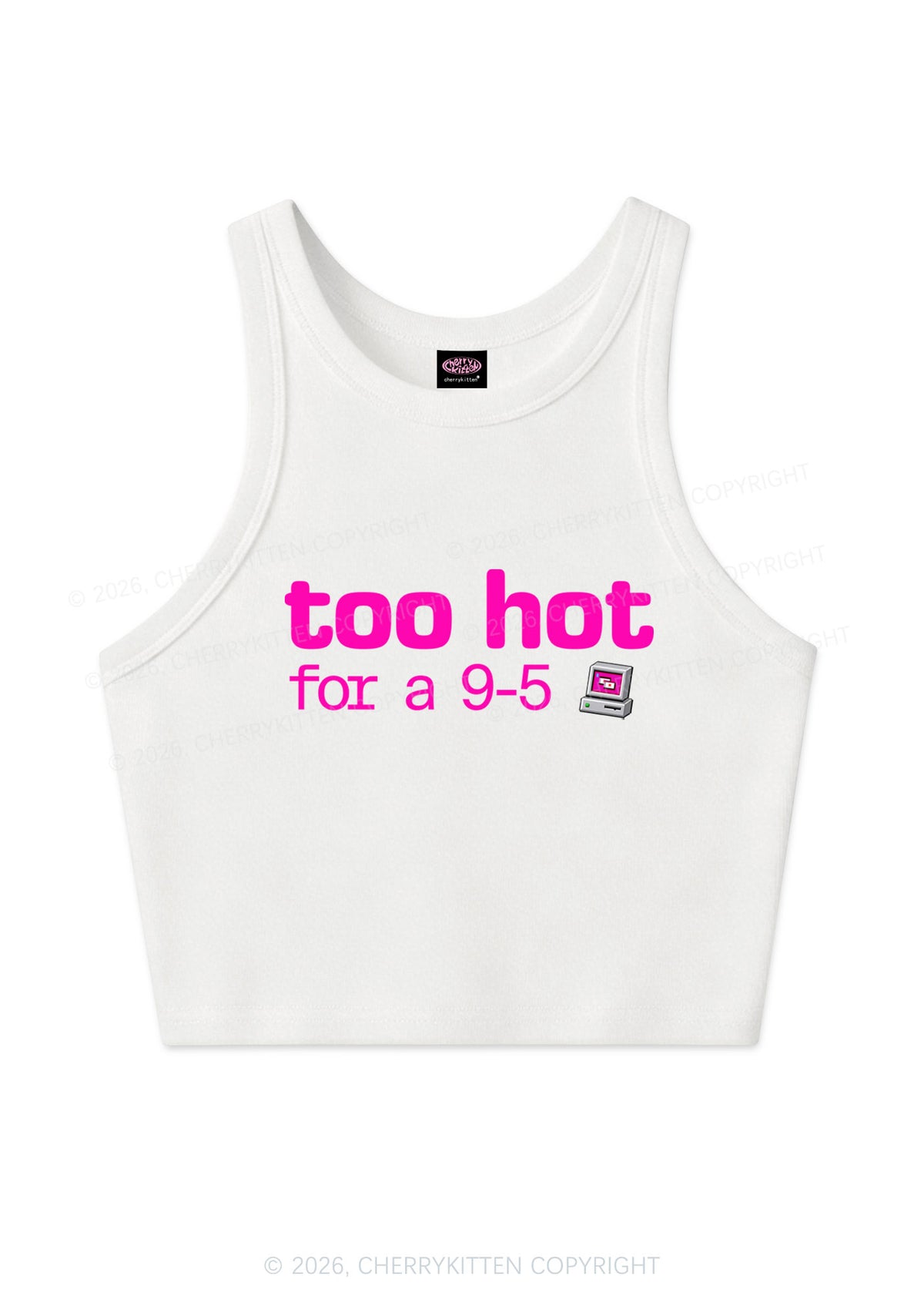 Too Hot For Nine To Five Y2K Crop Tank Top Cherrykitten