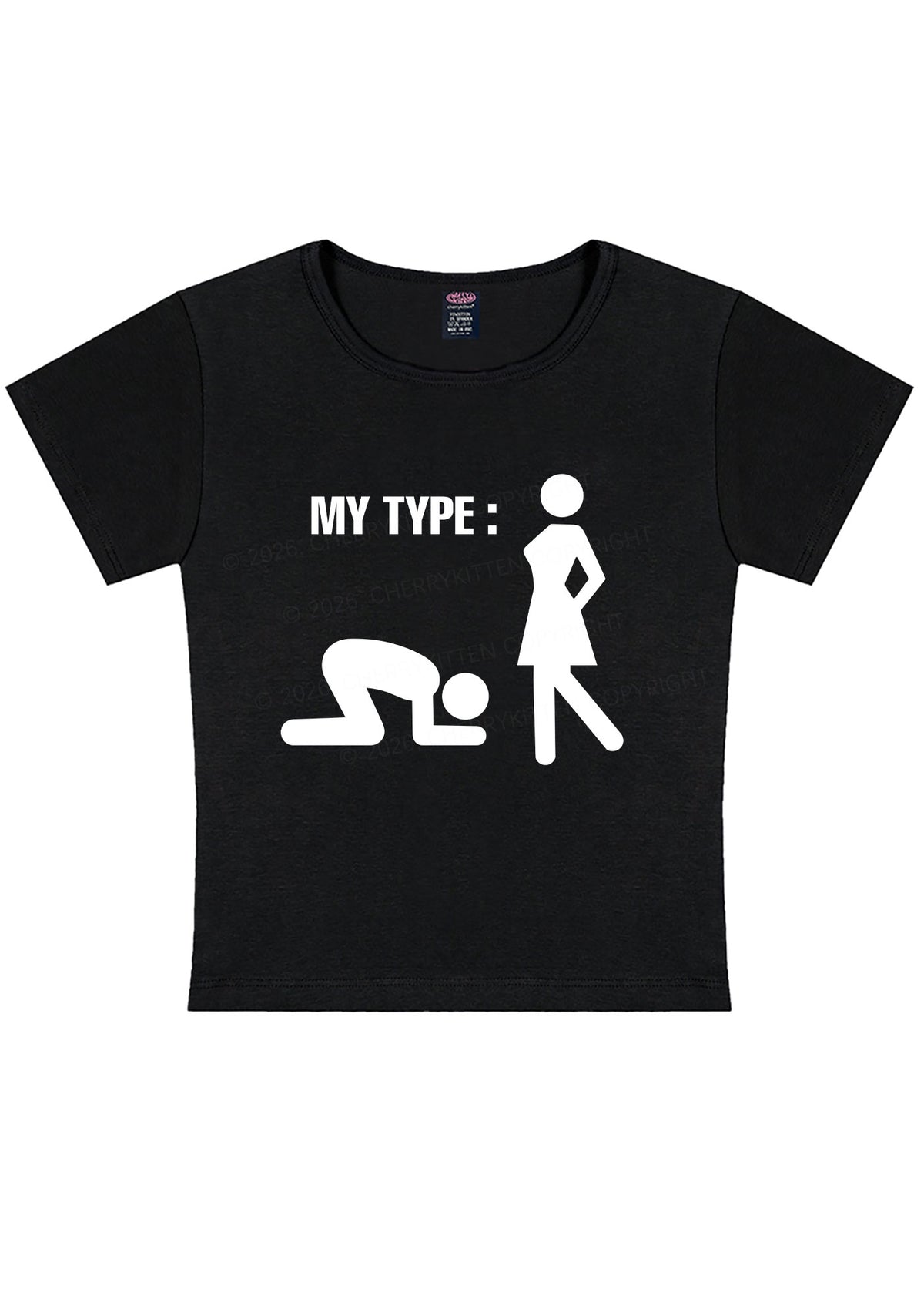 My Type Kneeling Male Y2K Baby Tee Cherrykitten
