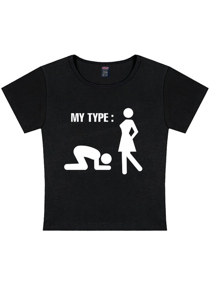 My Type Kneeling Male Y2K Baby Tee Cherrykitten