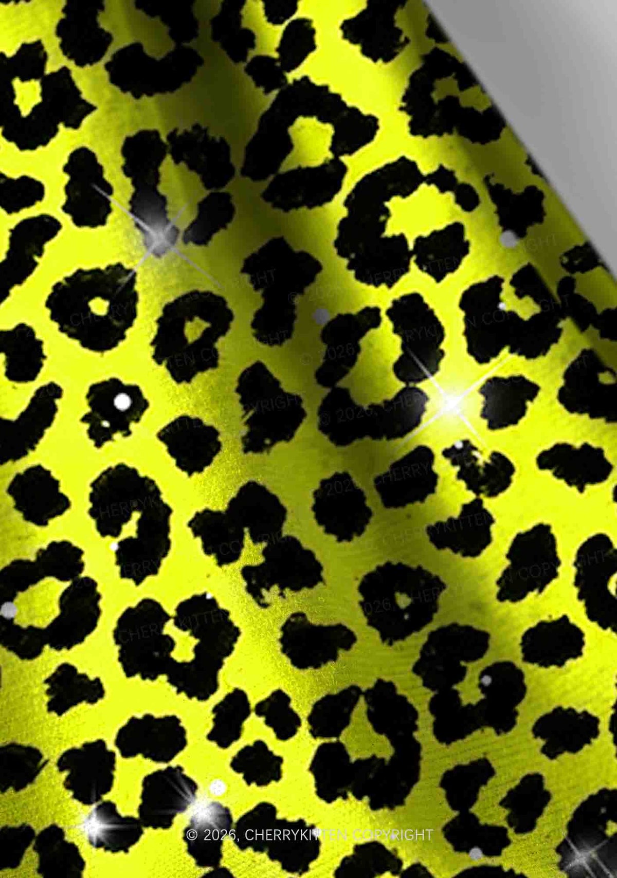 Lime Yellow Leopard Y2K Print Headband Cherrykitten
