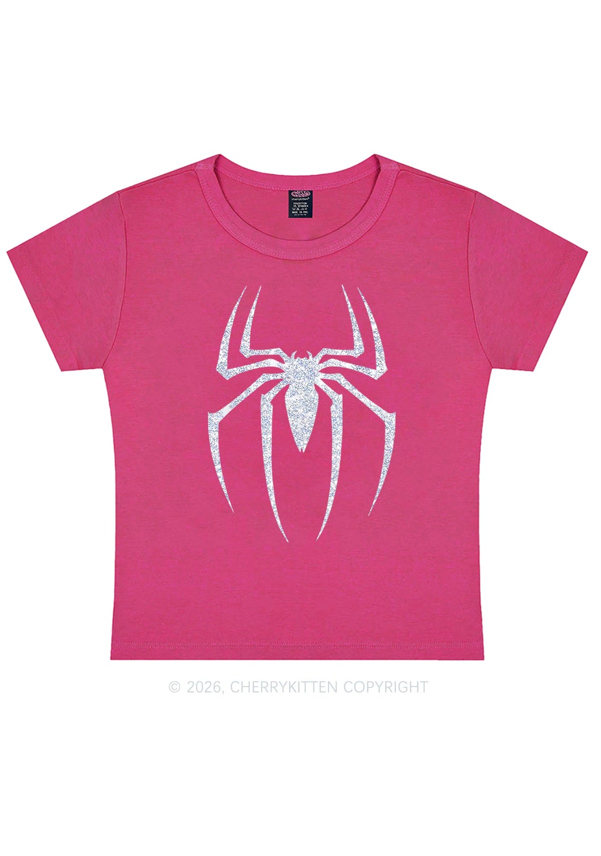 Glitter Spider Y2K Baby Tee Cherrykitten