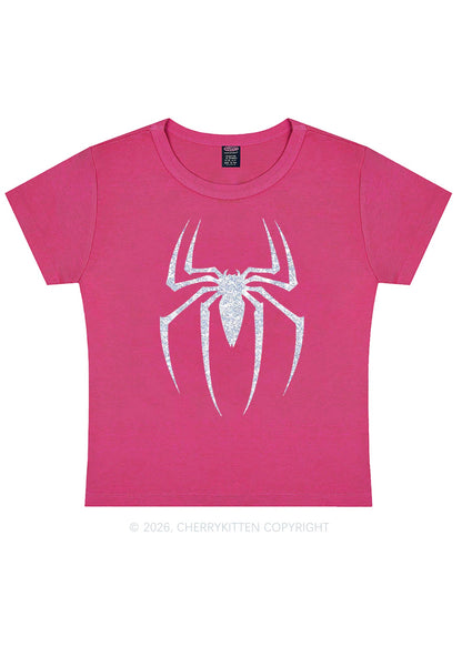 Glitter Spider Y2K Baby Tee Cherrykitten