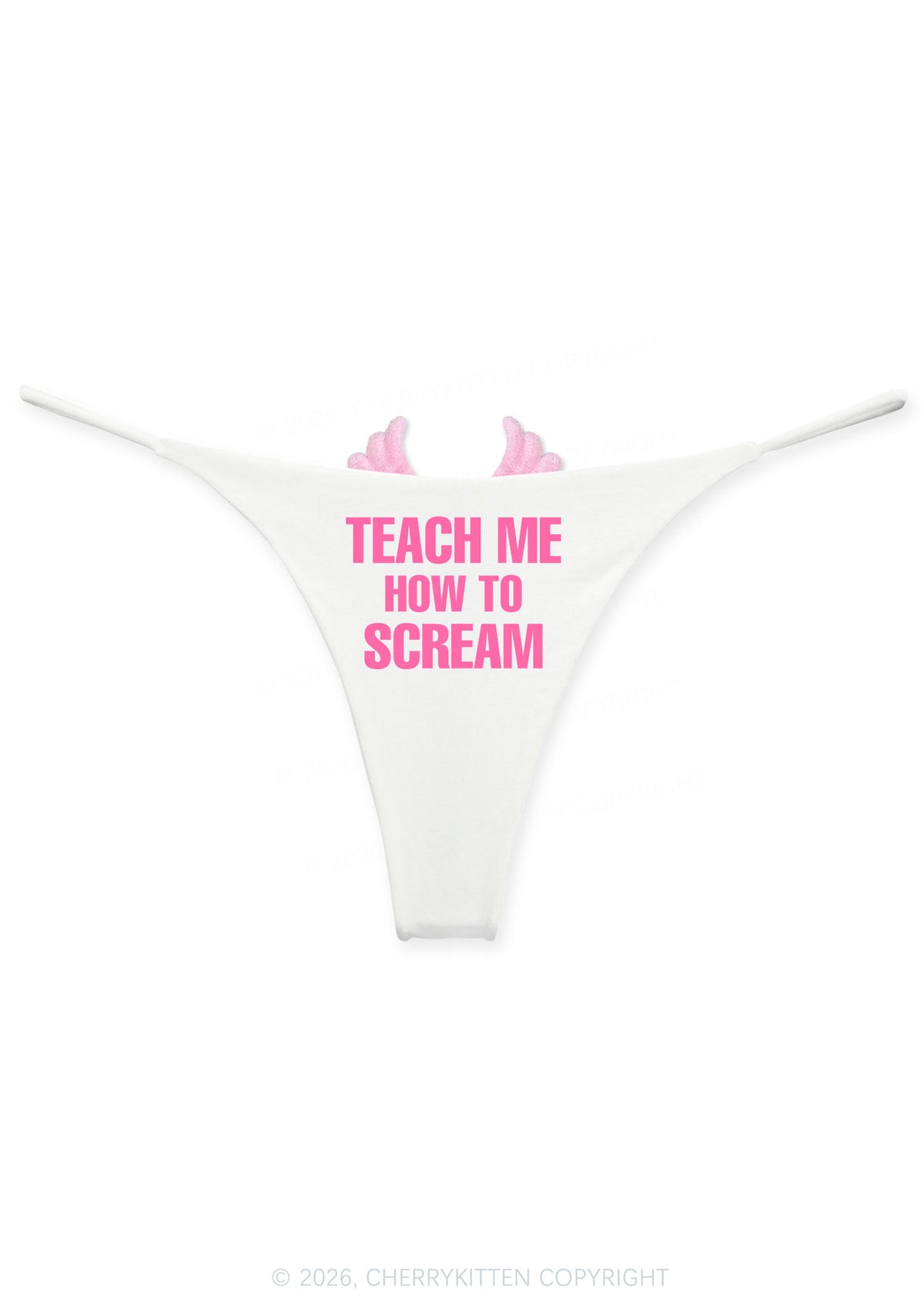 Teach Me How To Scream Y2K Goth Angel Wings Bikini String Thong Cherrykitten