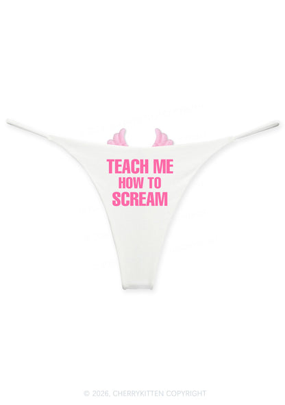 Teach Me How To Scream Y2K Goth Angel Wings Bikini String Thong Cherrykitten