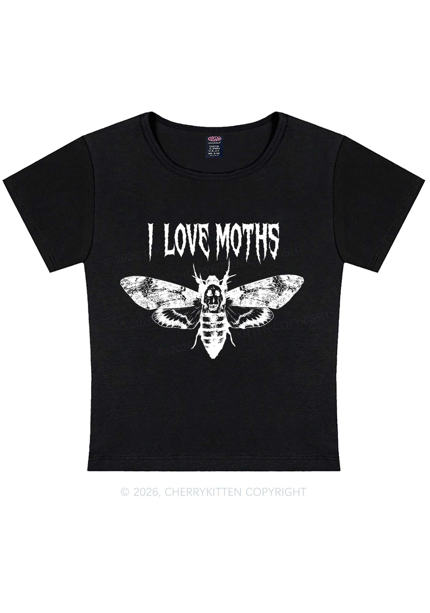 Halloween I Love Moths Y2K Baby Tee Cherrykitten