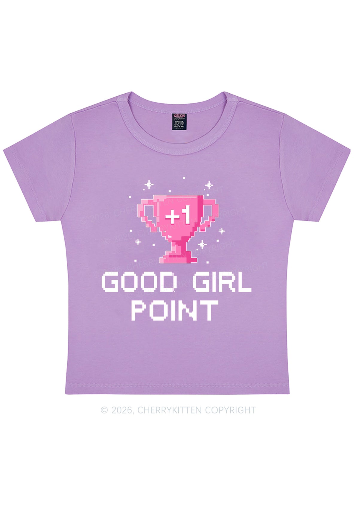 Good Girl Point Y2K Baby Tee Cherrykitten