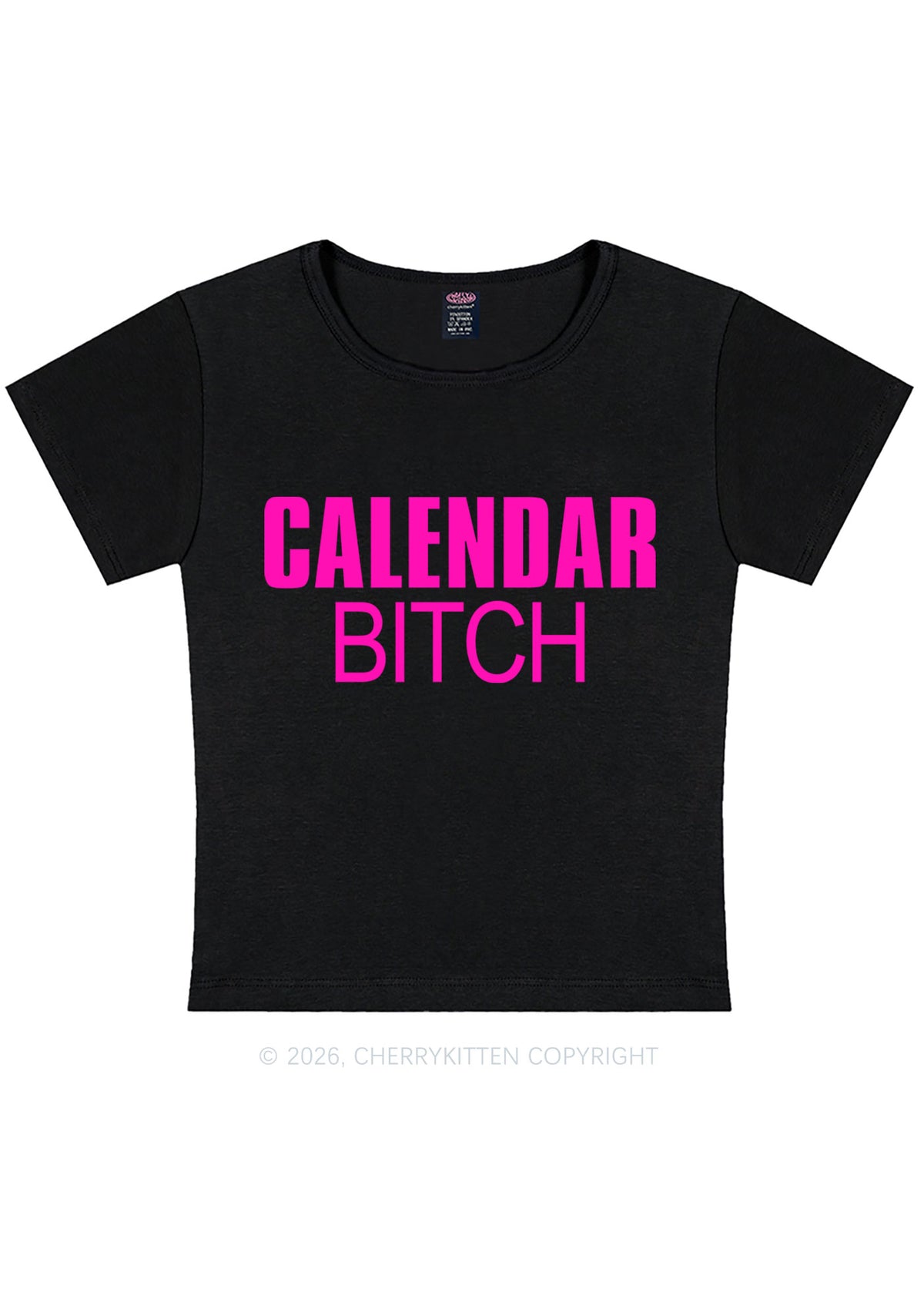 Calendar Bxxch Y2K Baby Tee Cherrykitten