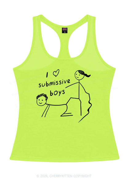 I Love S Boys Y2K Women Racerback Tank Top Cherrykitten