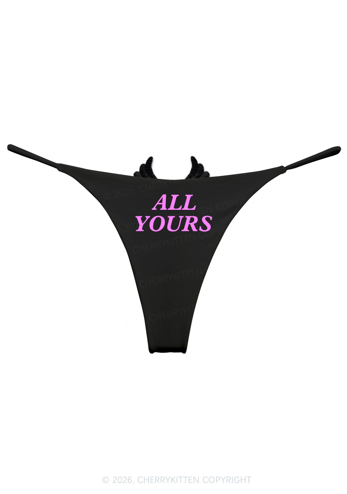 All Yours Y2K Goth Angel Wings Bikini String Thong Cherrykitten