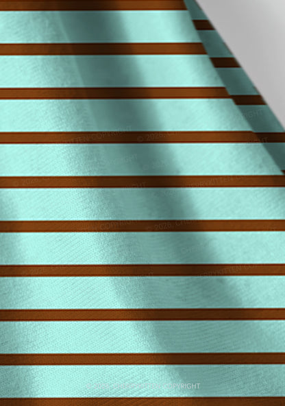 Mint Brown Stripes Y2K Print Headband Cherrykitten