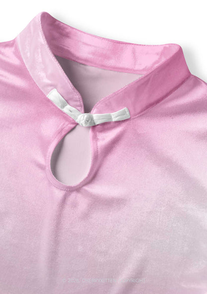 Pink Sweet Rats Valentine's Day Y2K Cheongsam Mini Dress Cherrykitten
