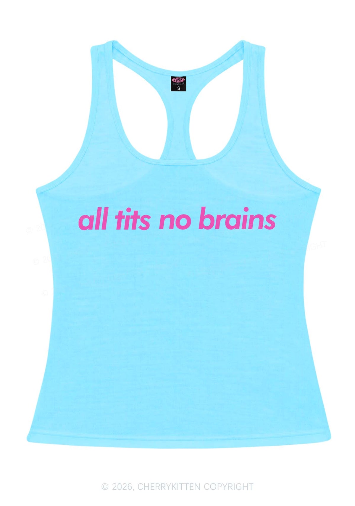 All Txts No Brains Y2K Women Racerback Tank Top Cherrykitten