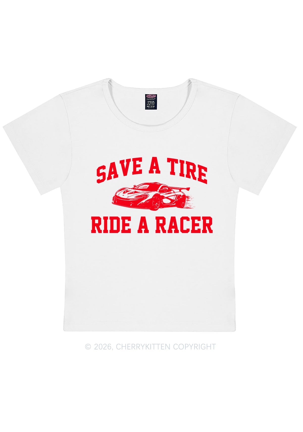 Save A Tire Ride A Racer Y2K Baby Tee Cherrykitten