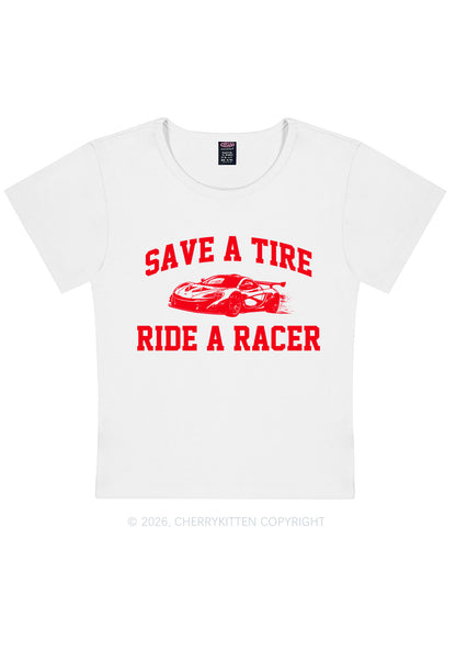 Save A Tire Ride A Racer Y2K Baby Tee Cherrykitten