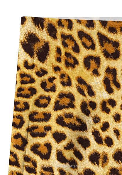 Brown Leopard Y2K Print Gym Shorts Cherrykitten