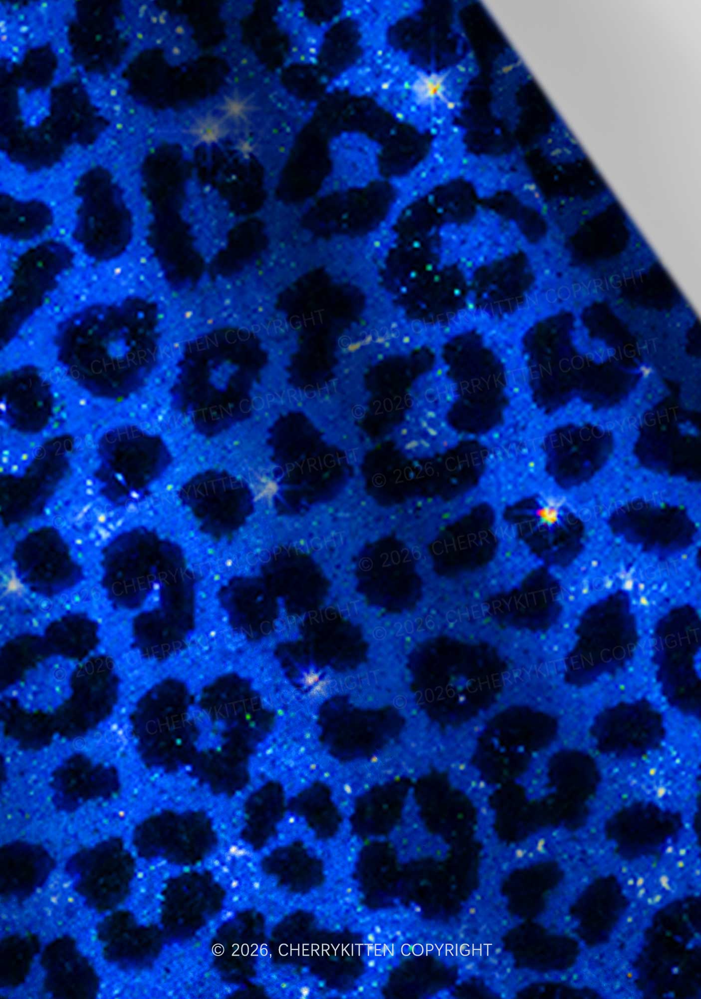 Royal Blue Leopard Y2K Print Headband Cherrykitten