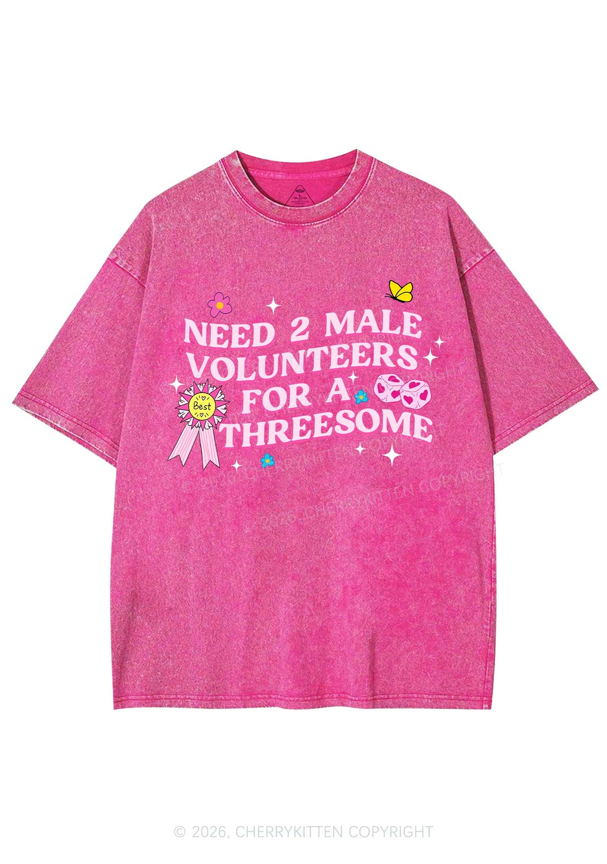 Two Male Volunteers For Threesome Y2K Shirts Washed Tee Cherrykitten