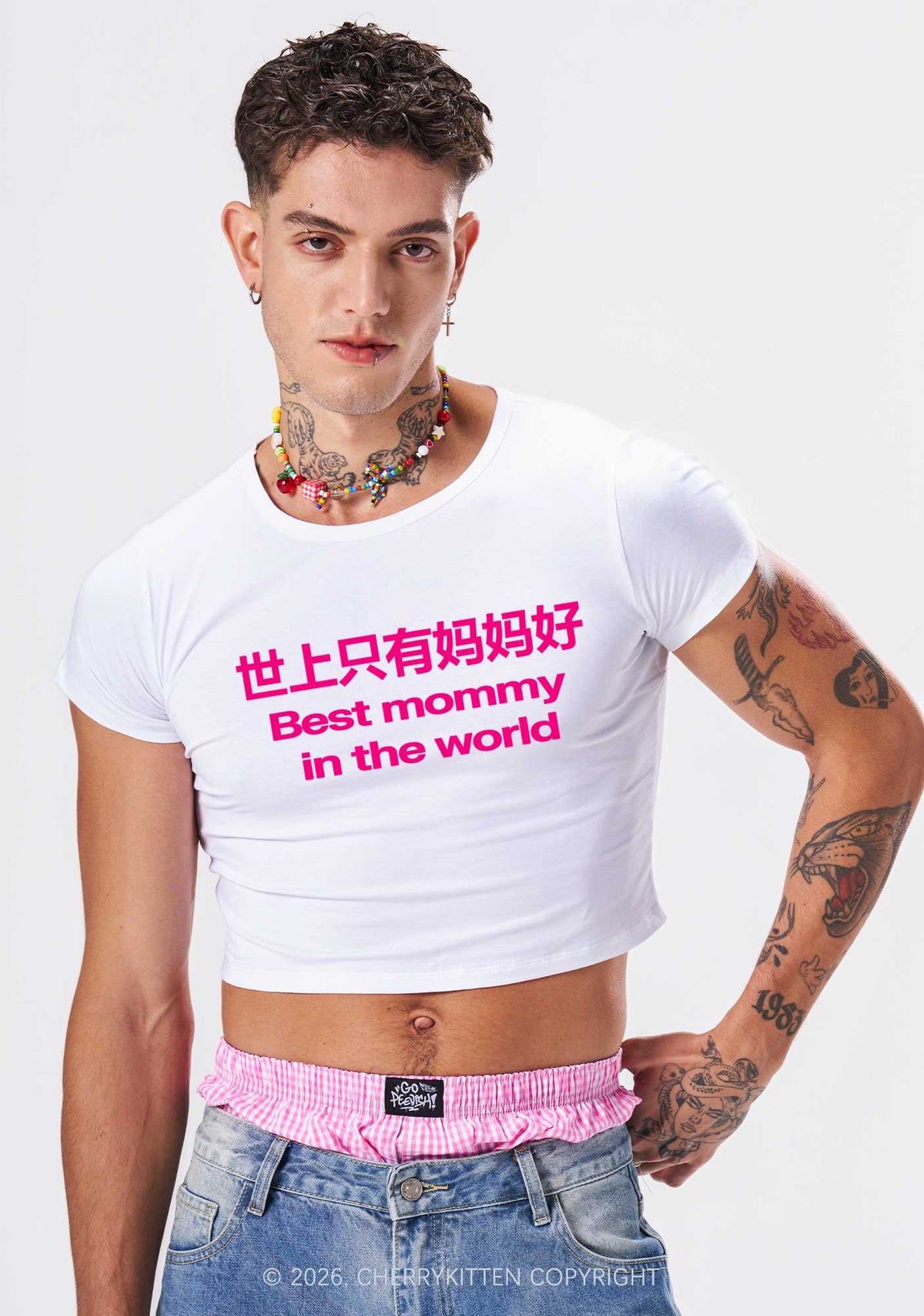 Chinese Best Mommy Y2K Baby Tee Cherrykitten