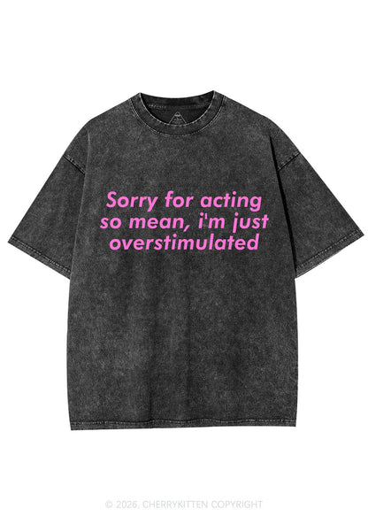 Im Just Overstimulated Y2K Shirts Washed Tee Cherrykitten