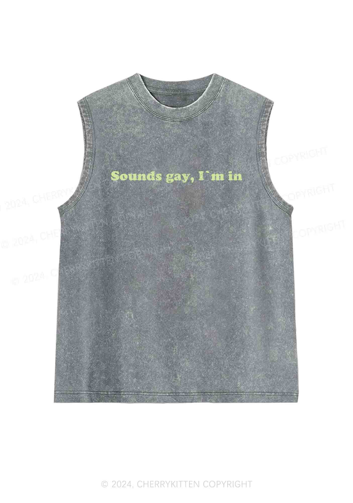 Sounds Gay Y2K Washed Tank Cherrykitten