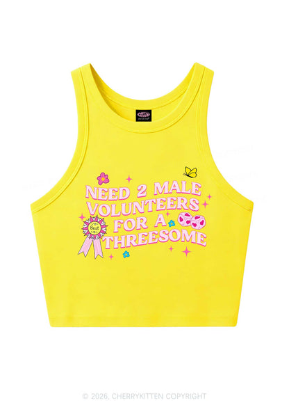 Two Male Volunteers For Threesome Y2K Crop Tank Top Cherrykitten